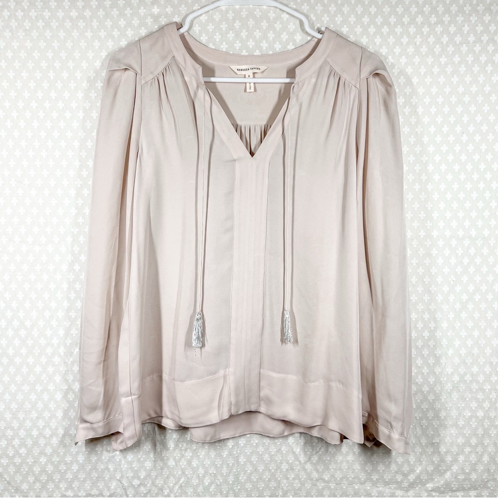 Rebecca Taylor‎ Light Pink Silk Long Sleeve Top